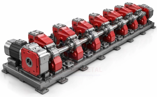 High-speed block mill with tungsten carbide rings for wire rod production