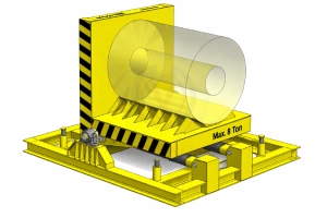 coil upender for coil rotation in steel plant handling line