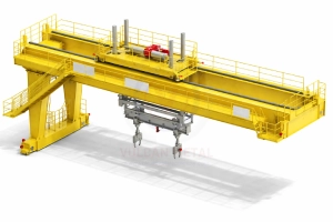rolling mill crane for roll change and maintenance operations